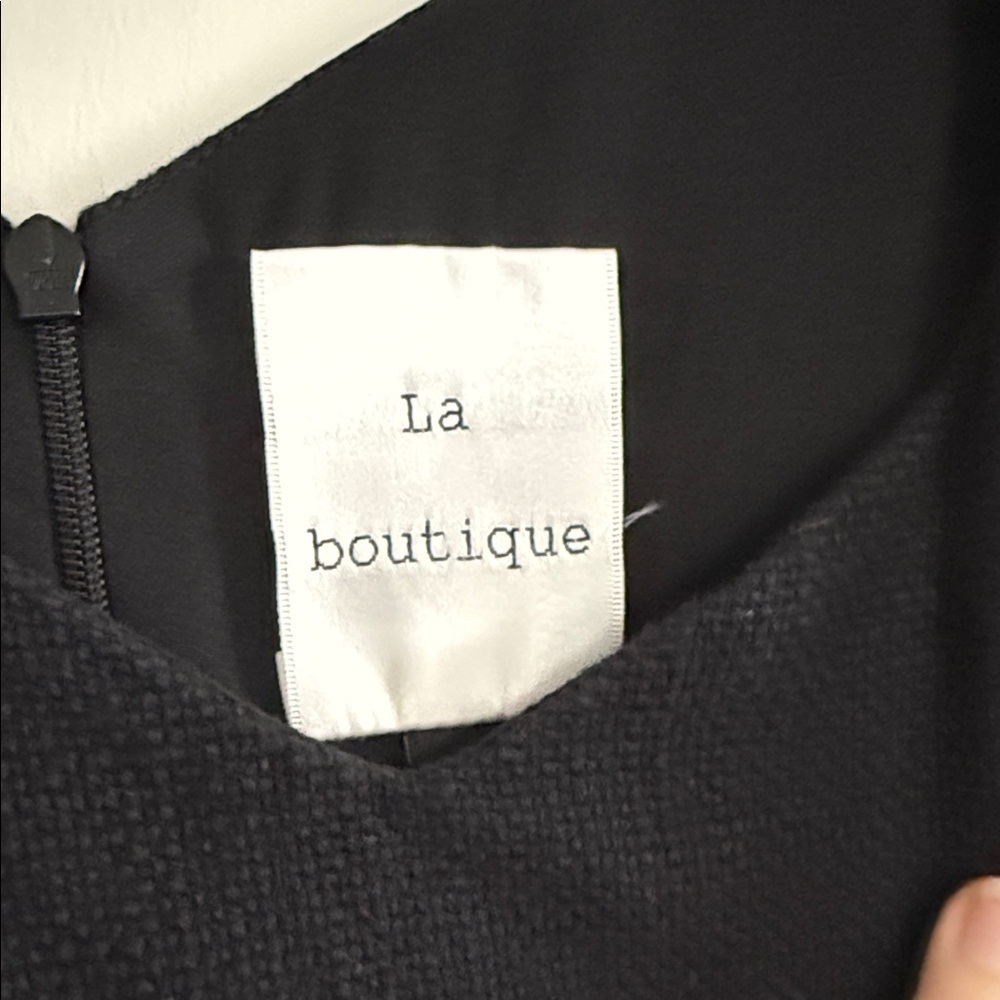 LaBoutique Black Tweed Ruffle Hem Mini Dress - Picture 3 of 7